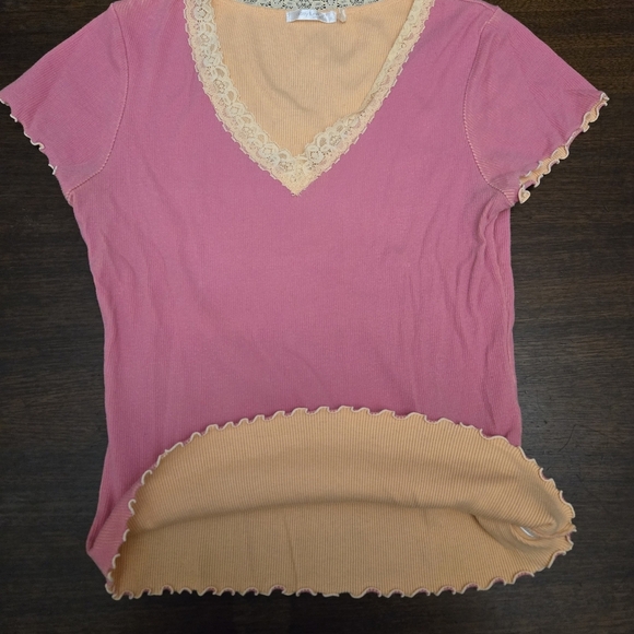 daisy fuentes lace v neck top - Picture 5 of 6